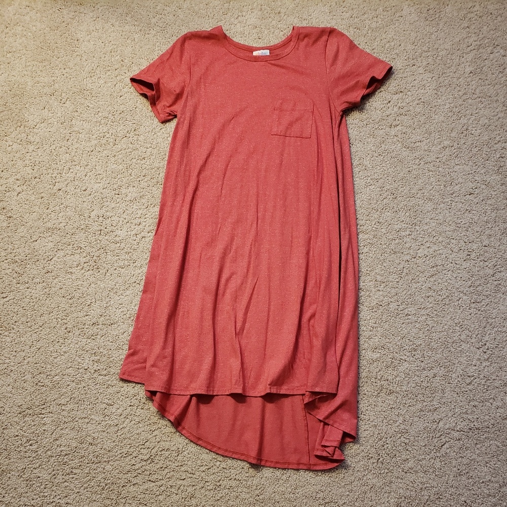 Lula Roe Orange High-Low Dress